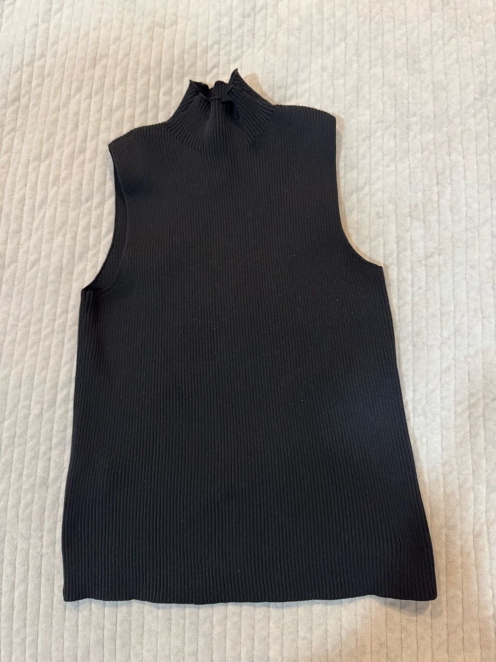 🟡5/$25 DEAL! Women's Black Sleeveless Ribbed Mock Neck Tank Top